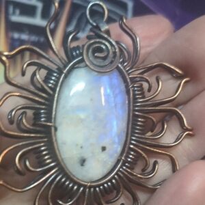 Sunburst Pendant with Moonstone